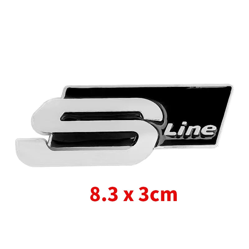 S Línea de emblemas de insignia trasera para autos