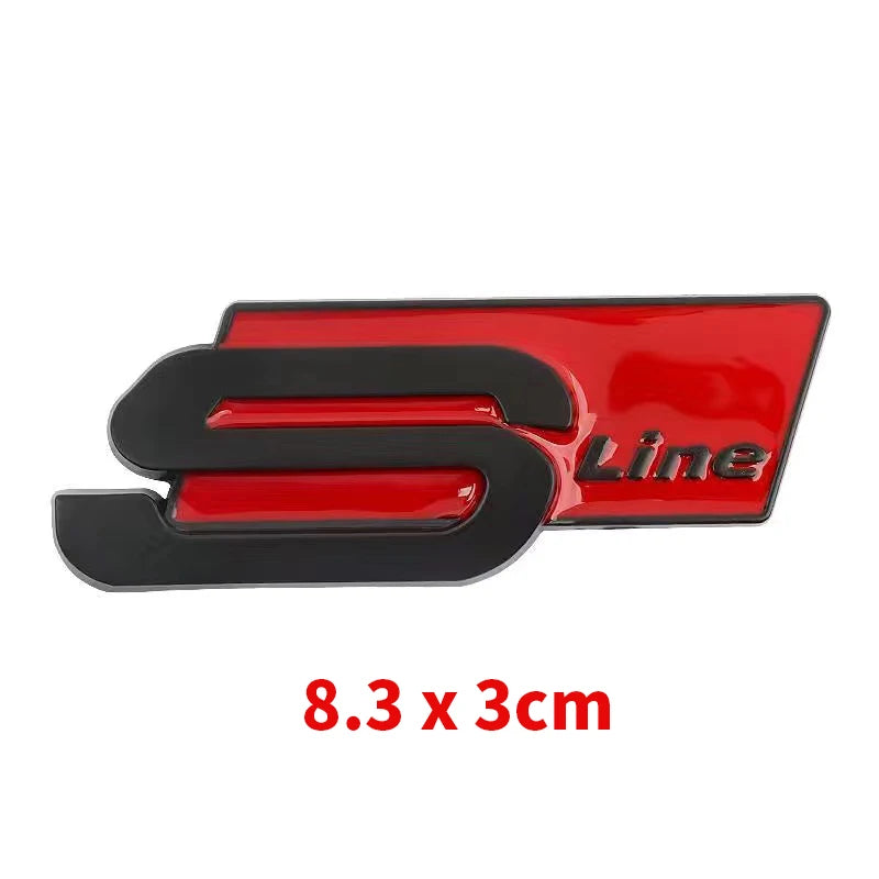 S Línea de emblemas de insignia trasera para autos