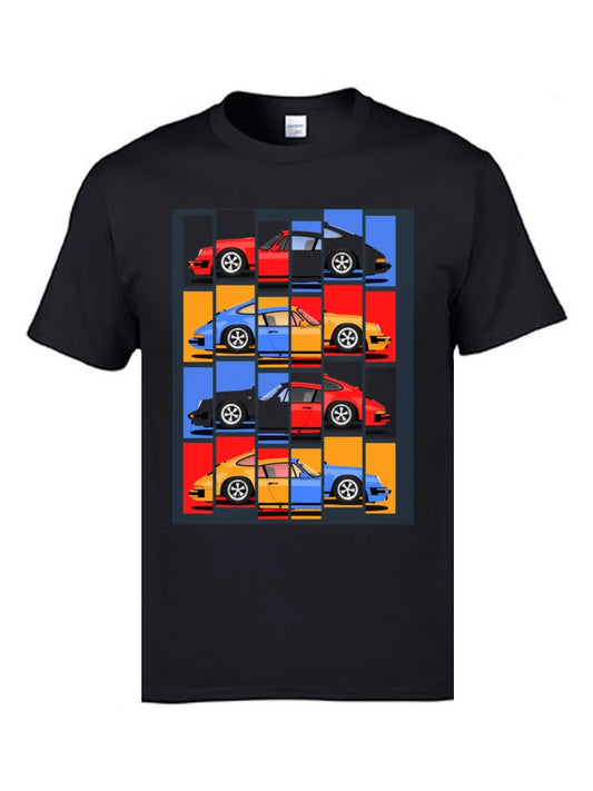 T-shirt grafica di auto sportive classiche