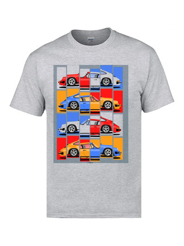 T-shirt grafica di auto sportive classiche