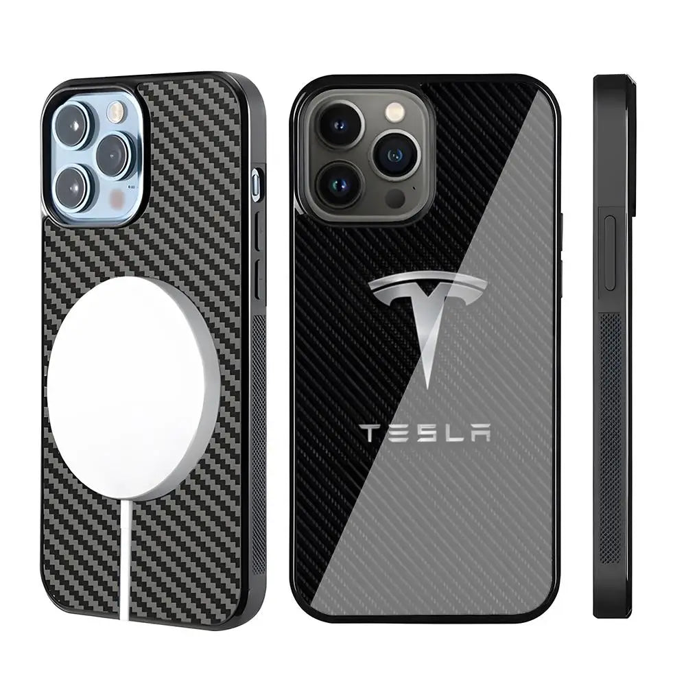 Étui iPhone en fibre de carbone Tesla 