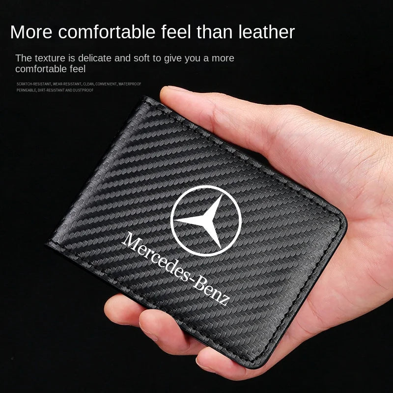 Car Carbon Fiber Wallet Driver's License Holder 