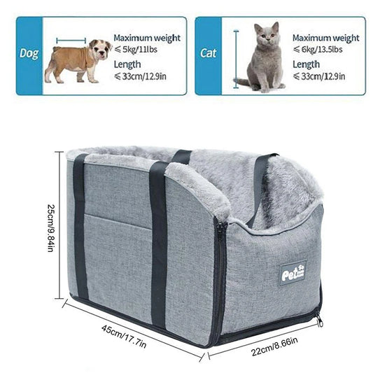 Boîte de siège de sécurité pour animaux de compagnie - siège d'auto portable pour les petits chiens et les chats