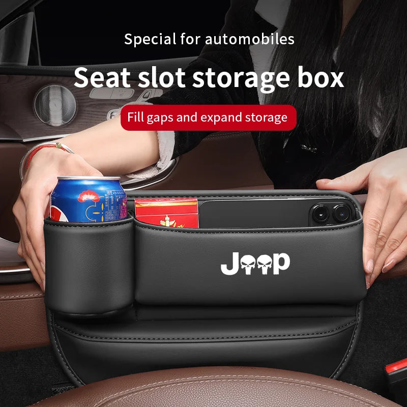 Caja de almacenamiento de ranura de asiento jeep 