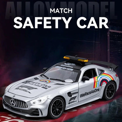 1:24 Benz GTR F1 Modelo de aleación de autos de seguridad en miniatura