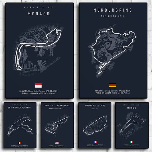 F1 Track Circuit Poster Decor