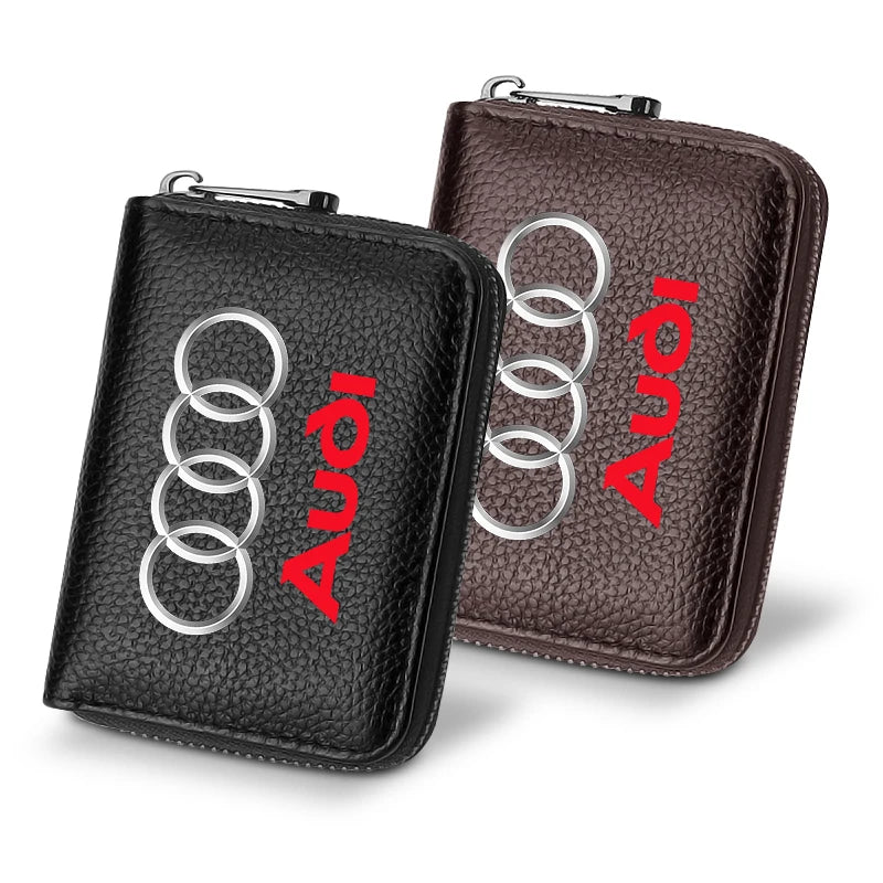 Llave de cuero Audi y soporte para tarjetas