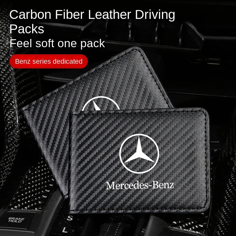 Car Carbon Fiber Wallet Driver's License Holder 