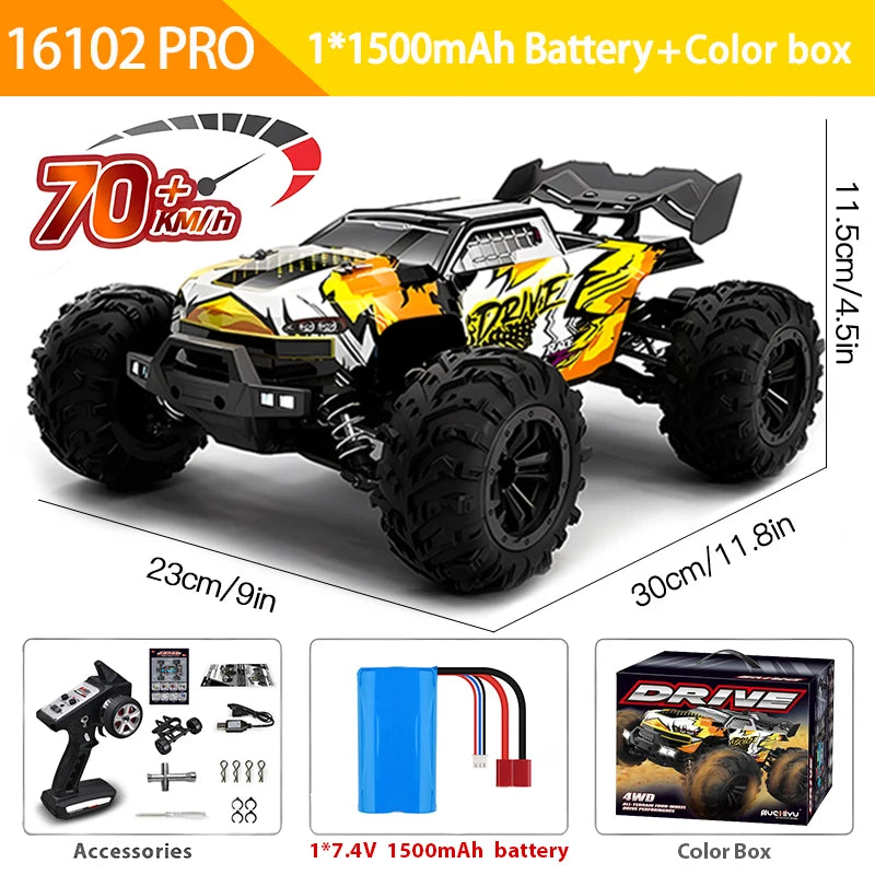 RC Car 1:16 4WD - 70 كم/ساعة أو 50 كم/ساعة مع مصابيح LED