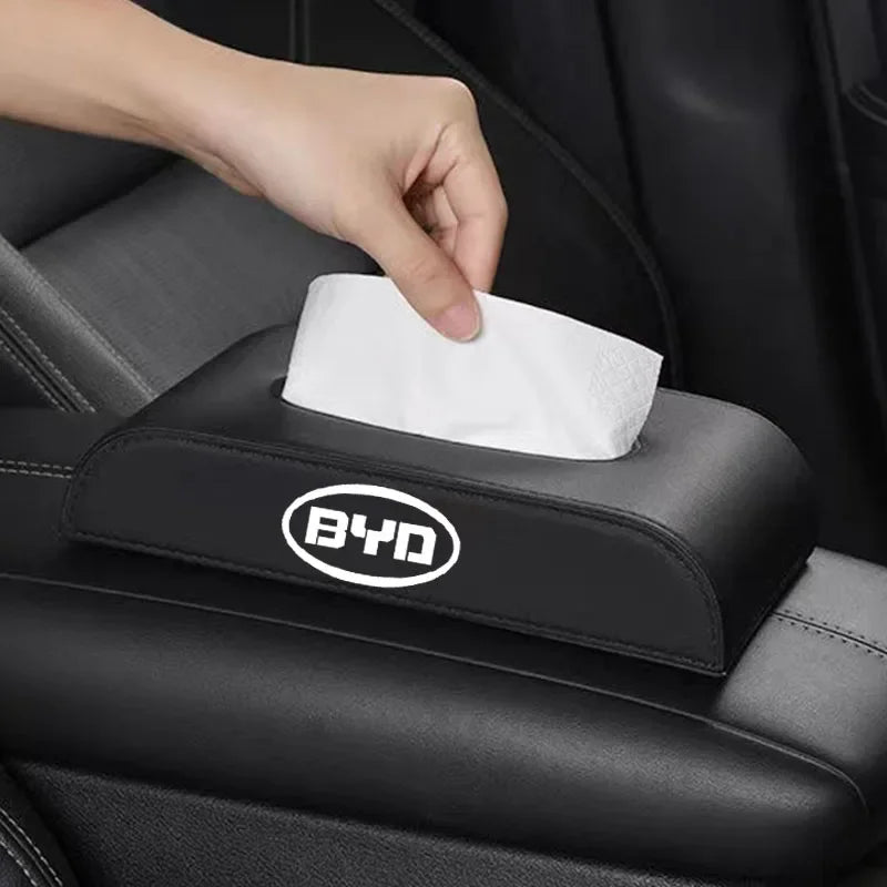 Caja de tejido de coche de cuero Byd Pu 