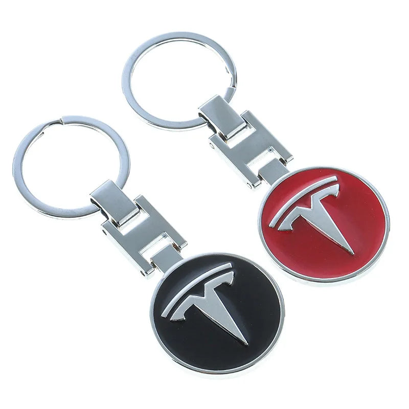 Tesla Emblem Metal Keychain 