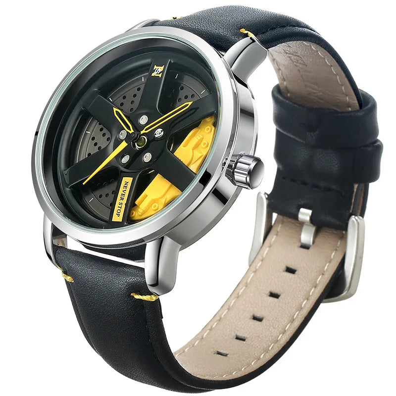 Montre masculine de style roue de course