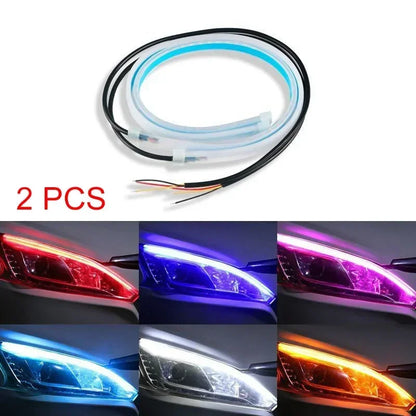 2PCS 30cm Car DRL Flexible Waterproof Strip