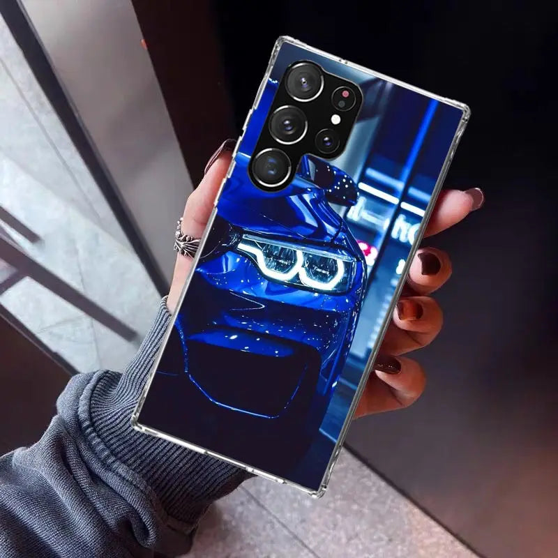 Case de teléfono transparente de la serie BMW M para Samsung