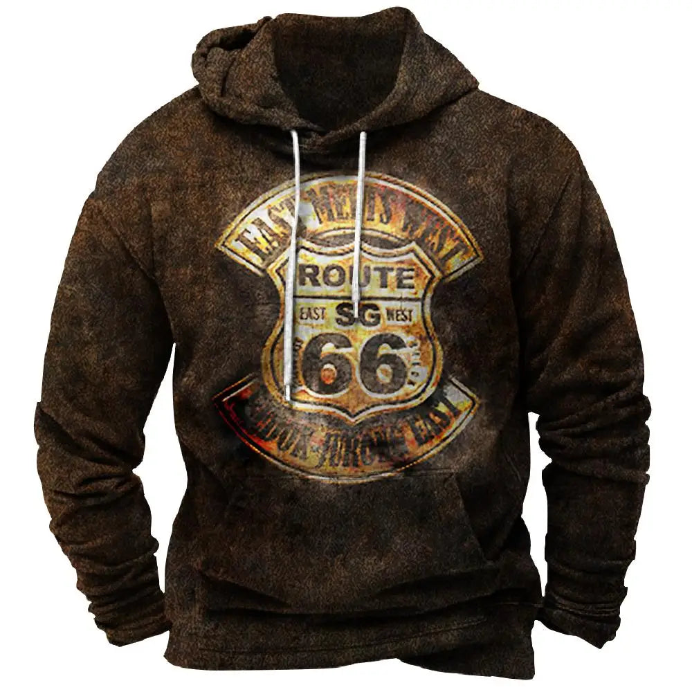 Ruta 66 sudadera con capucha vintage