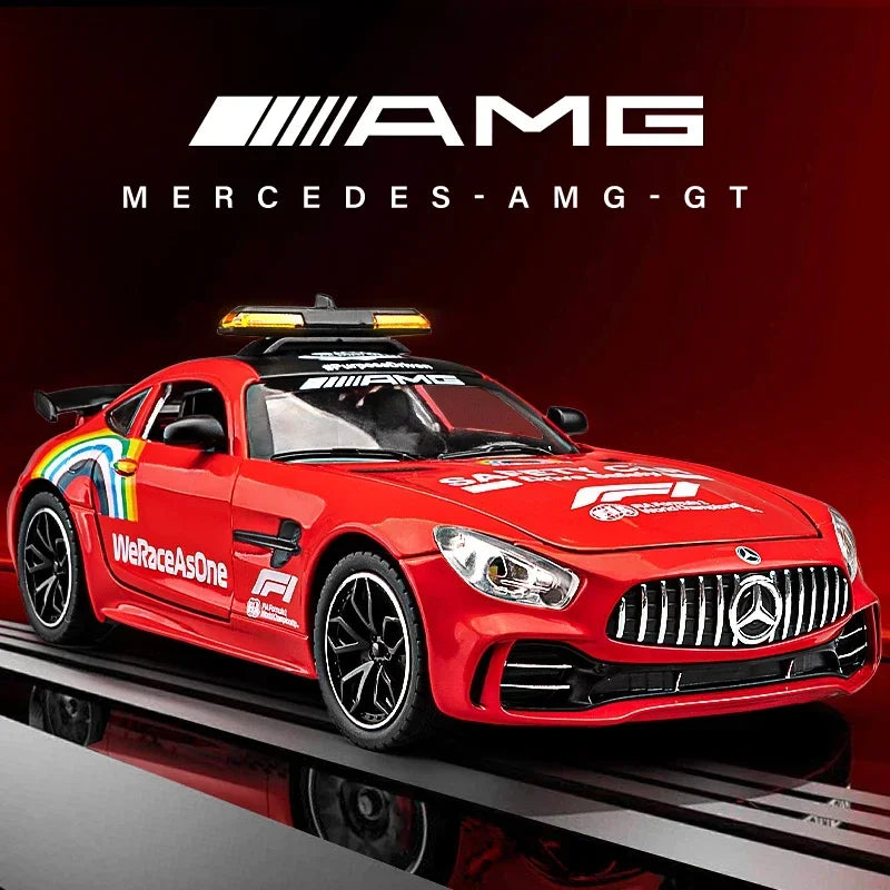 1:24 Benz GTR F1 Modelo de aleación de autos de seguridad en miniatura