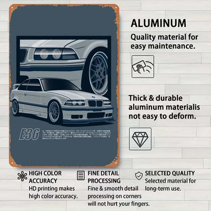 BMW E36 Aluminum Wall Art 