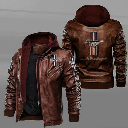 Mustang Leather Hoodie Jacket