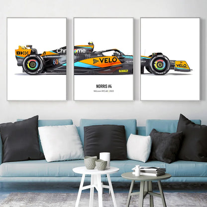 Set di 3 poster Lando Norris F1 MCL60