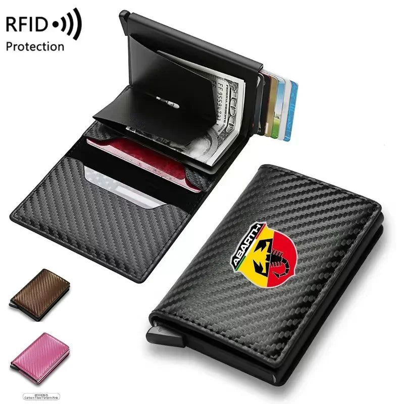 Abarth Carbon Fiber Card Holder Wallet – with RFID Protection