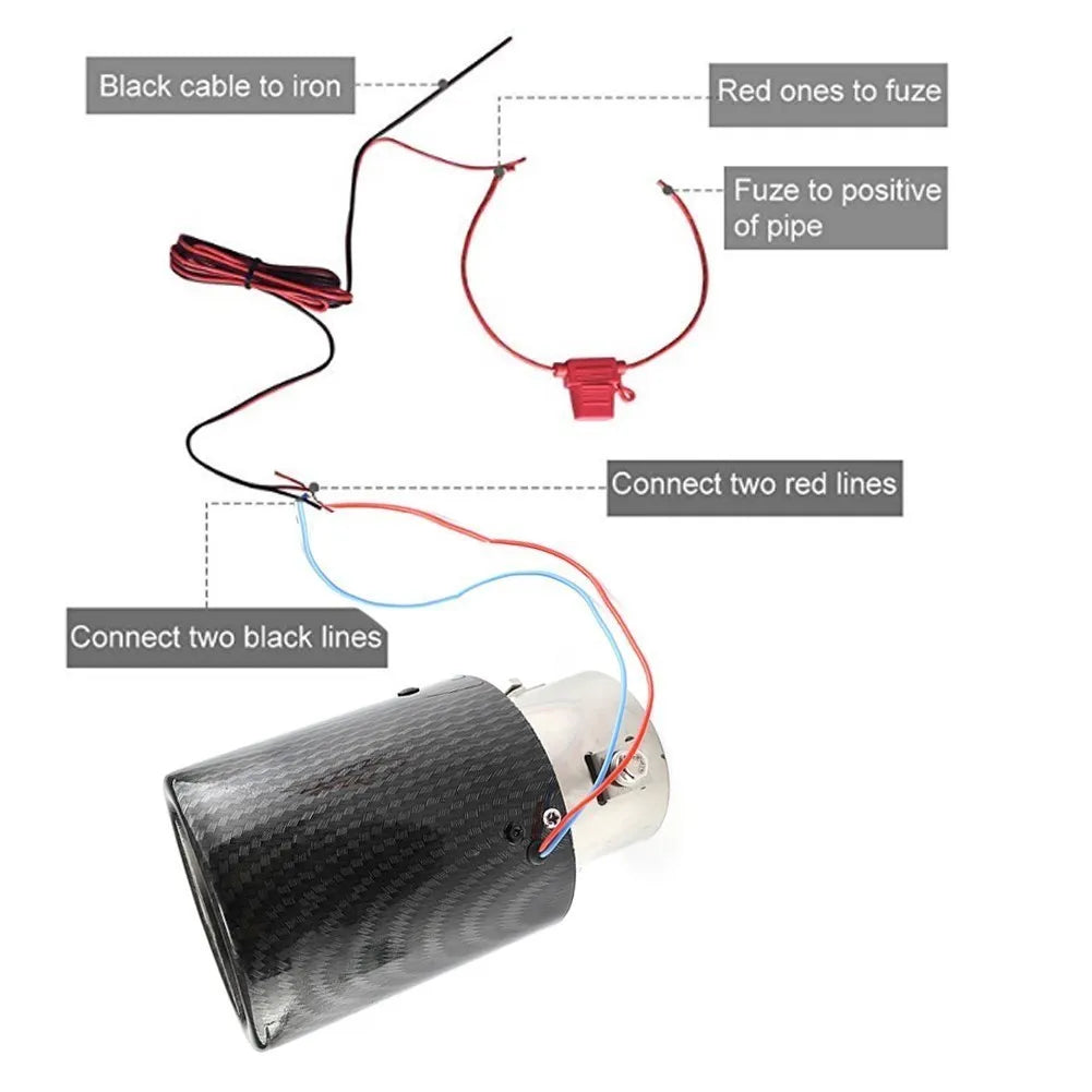 Conseil d'échappement en fibre de carbone avec LED universelle