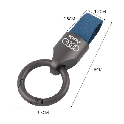 Audi Leather and Metal Keychain