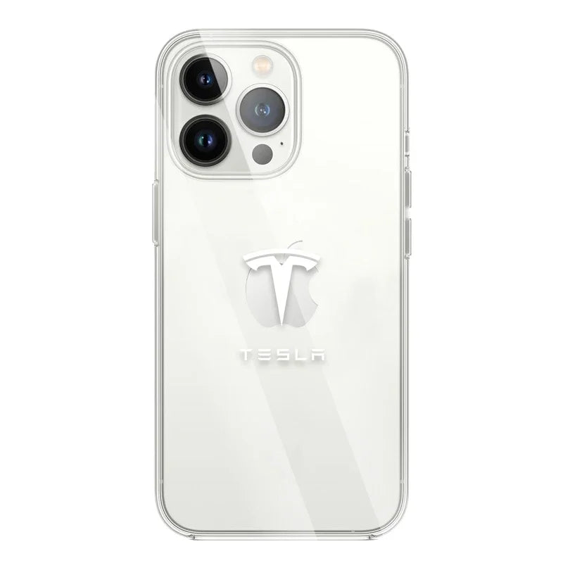 Case de iPhone transparente de Tesla 