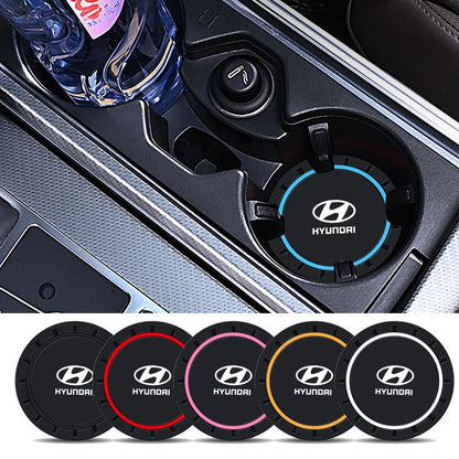 Hyundai 2PCS LED Car Cup Holder 