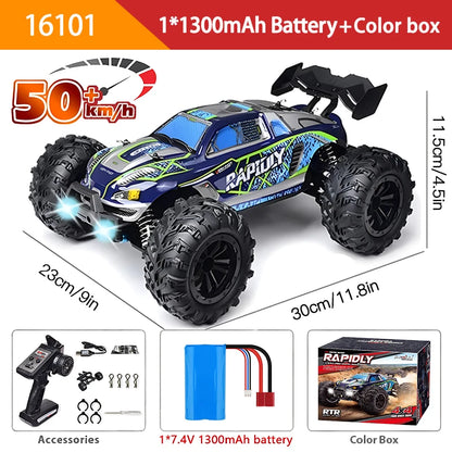 RC Car 1:16 4WD - 70 km/h o 50 km/h con luces LED