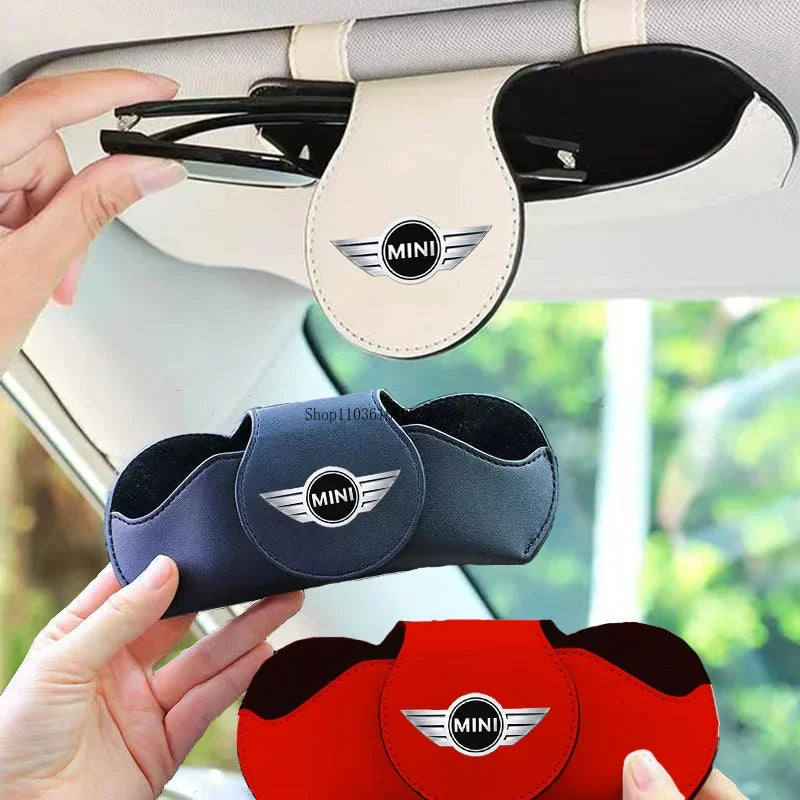 Mini Cooper Car Sun Visor Leder Sonnenbrille Halter