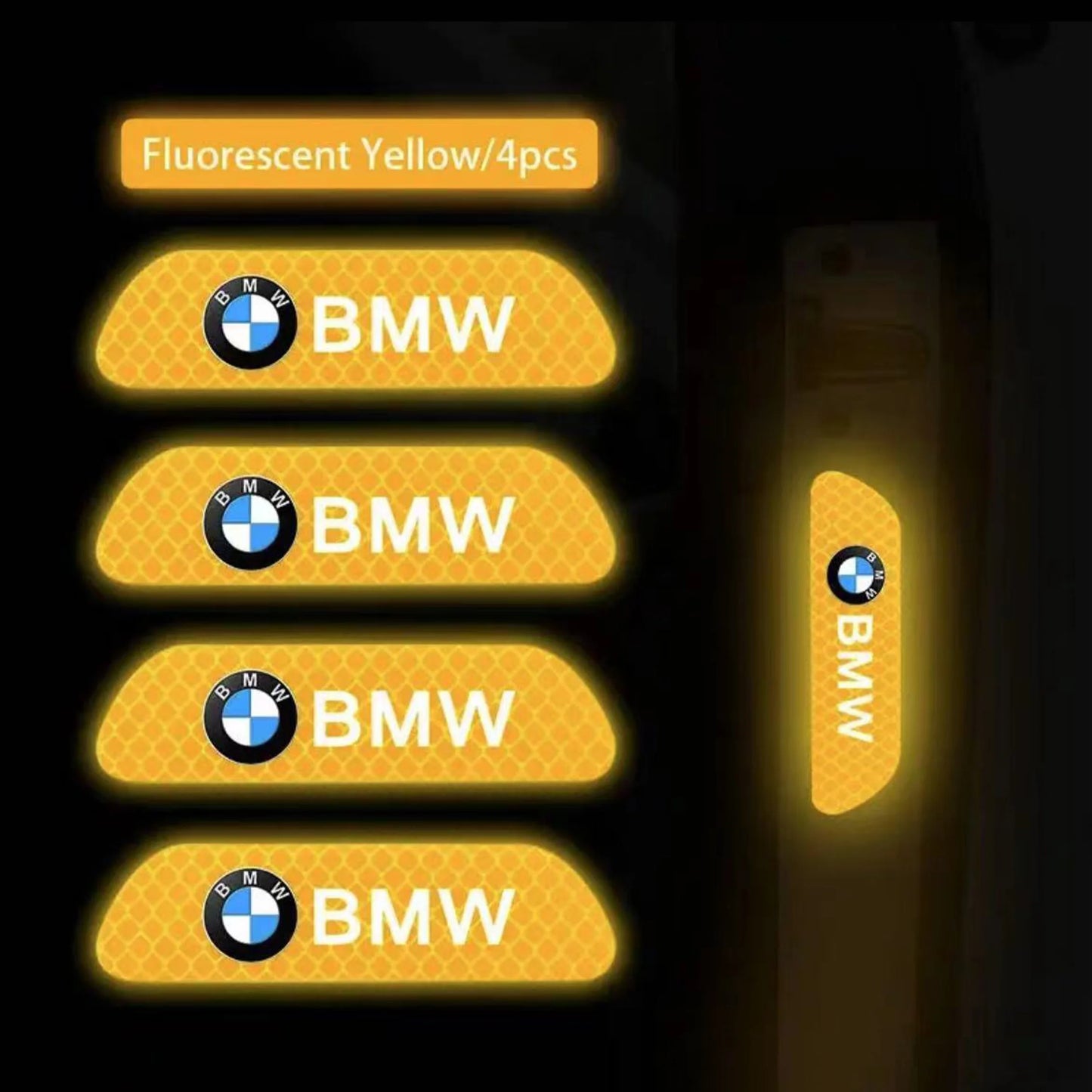 4pcs Car autocollants de sécurité réfléchissants pour BMW 