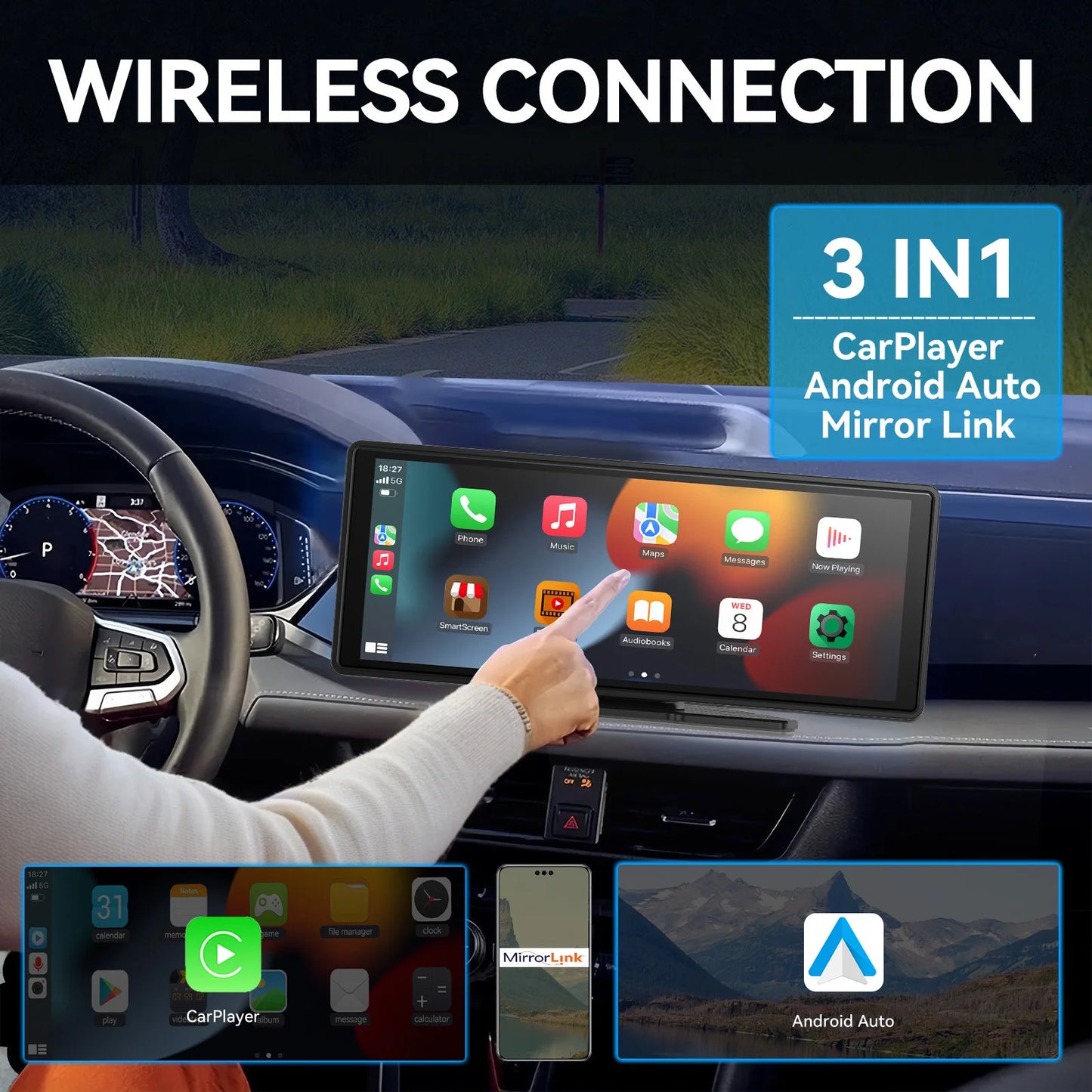 Universal Wireless Carplay Screen