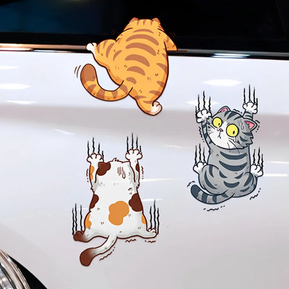 3pcs Funny Pet Cat Car Sticker Set