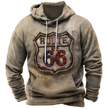 Ruta 66 sudadera con capucha vintage