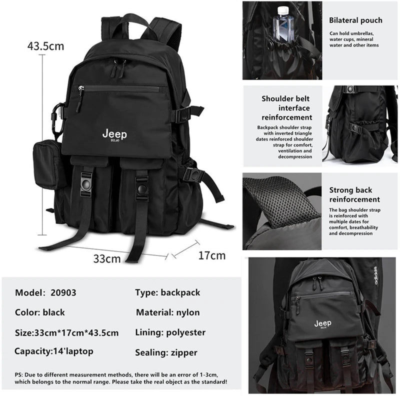 JEEP BULUO Men's Casual Shoulder Backpack 