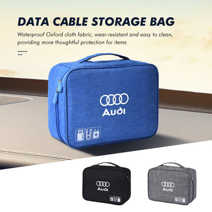 Bolsa de almacenamiento de cable de datos multifuncional de Audi 