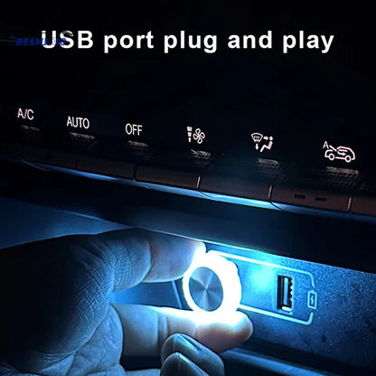 Luces ambientales USB de automóvil portátil