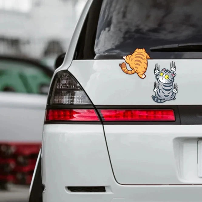 3pcs Funny Pet Cat Car Sticker Set