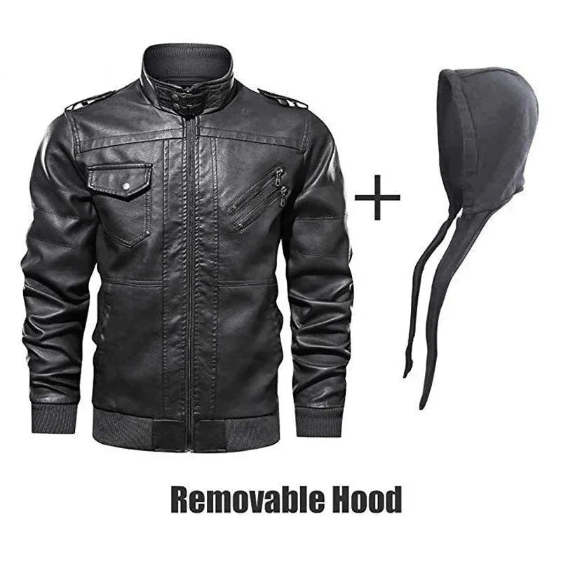 Audi Skull Hooded Leather Jacket 