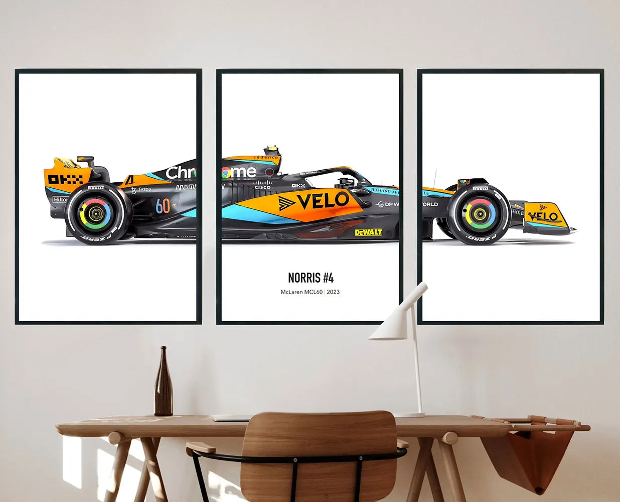 Set di 3 poster Lando Norris F1 MCL60