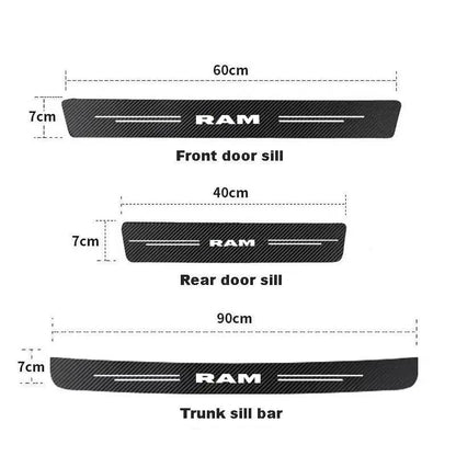 Dodge Ram Carbon Fiber Stickers Door Sill