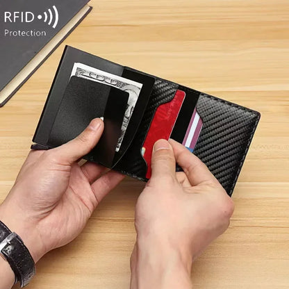 Abarth Carbon Fiber Card Holder Wallet – with RFID Protection