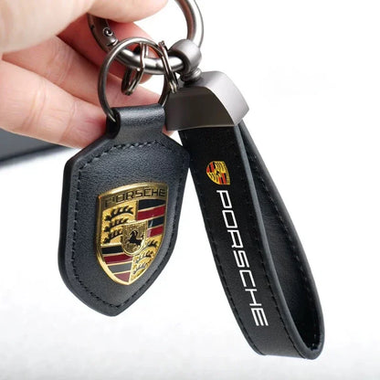 Porsche Leather Keychain