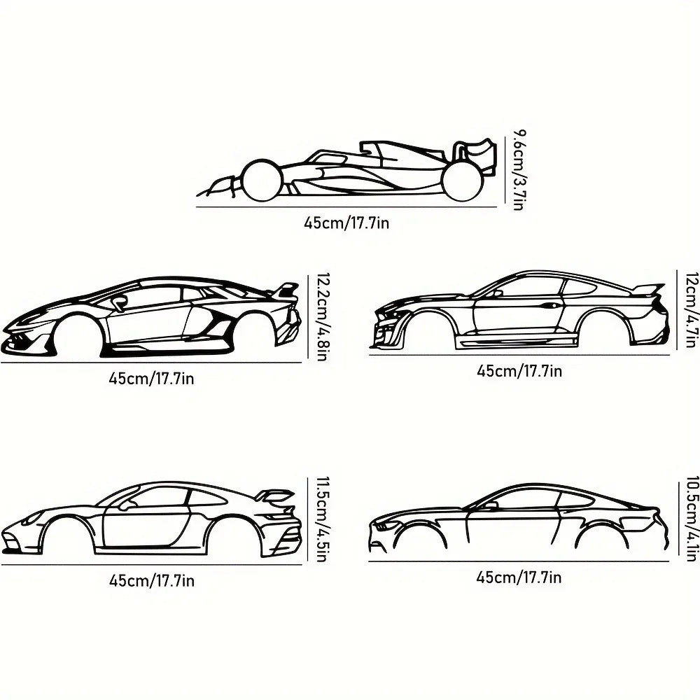 Sportwagen Metall Wanddekoration 