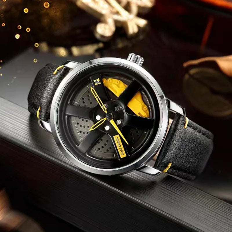 Montre masculine de style roue de course