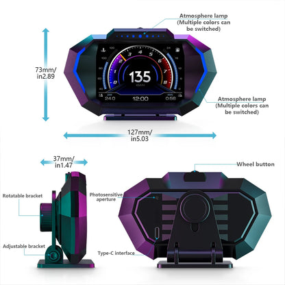 Multi-Function Full LCD Car Instrument 