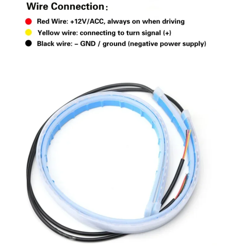 2PCS 30cm Car DRL Flexible Waterproof Strip