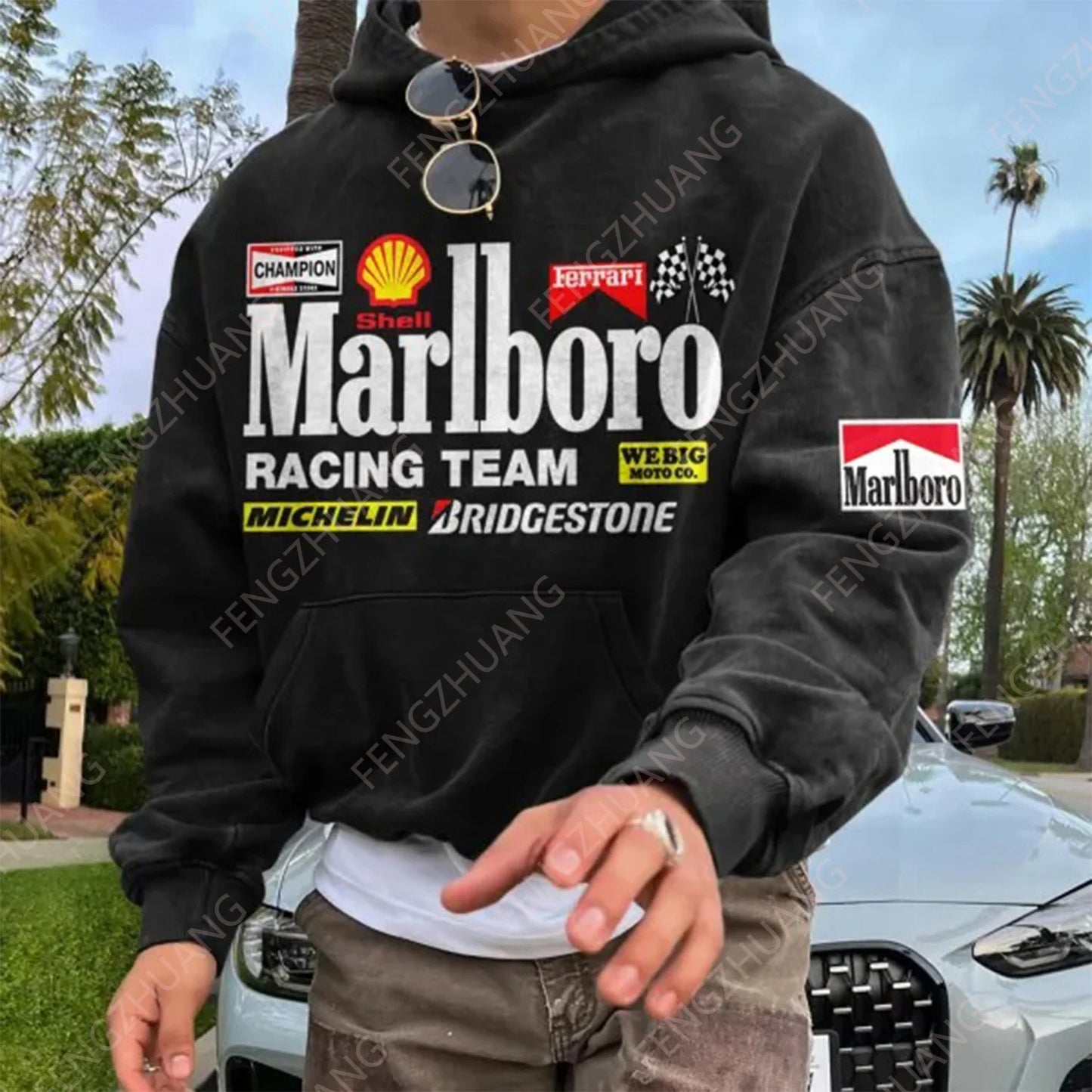 Felpa con cappuccio della squadra Marlboro Racing