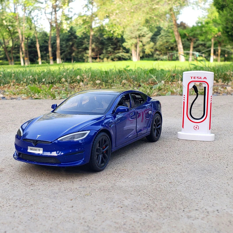 1:24 Tesla Modelo S Modelo de carro de aleación Modelo fundido 