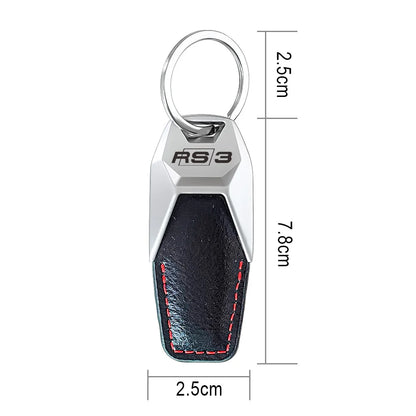 Audi Zinc Alloy Leather Car Keychain